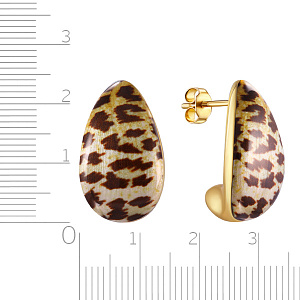 Серьги из серебра с позолотой, эмалью