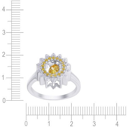 Кольцо из серебра с фианитом