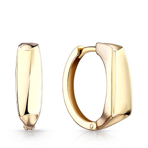 Серьги с английским замком из желтого золота