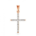 Крест из красного золота с бриллиантами