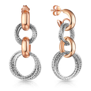 Серьги из серебра с позолотой