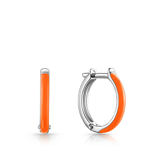 Серьги с английским замком из серебра с эмалью