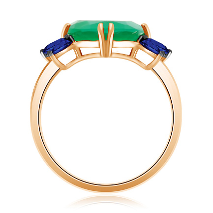 Кольцо из красного золота с агатом