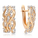 Серьги с английским замком из красного золота с фианитом