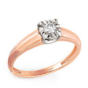 Кольцо из красного золота с бриллиантом