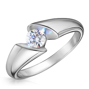 Кольцо из белого золота с бриллиантом