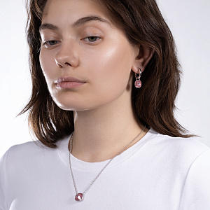 Серьги Конго из серебра с фианитом