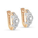 Серьги с английским замком из красного золота с бриллиантами