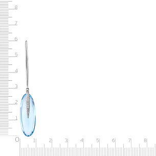 Подвеска из белого золота с бриллиантами и топазом
