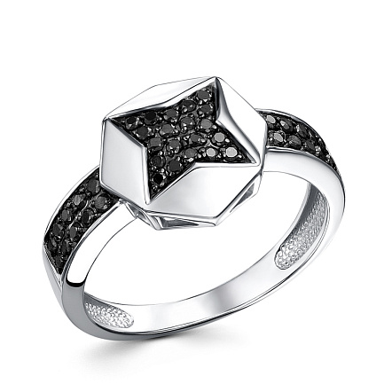 Кольцо из белого золота с бриллиантами