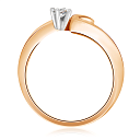 Кольцо из комбинированного золота с бриллиантом