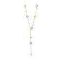 Колье из желтого золота с топазами, плетение якорное