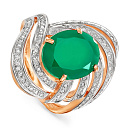 Кольцо из красного золота с бриллиантами, ониксом