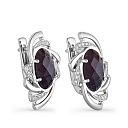 Серьги с английским замком из серебра с авантюринами