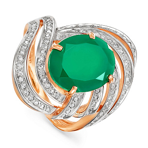 Кольцо из красного золота с бриллиантом