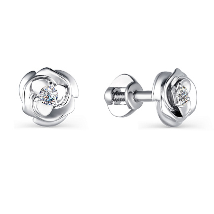 Серьги из белого золота с бриллиантами