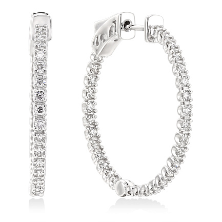 Серьги из белого золота с бриллиантами