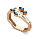 Кольцо из красного золота с сапфирами