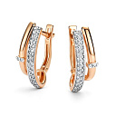 Серьги с английским замком из красного золота с бриллиантами