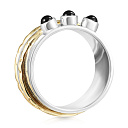 Кольцо из серебра с агатом, позолотой