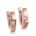 Серьги с английским замком из красного золота с бриллиантами