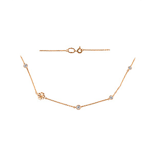 Колье из красного золота с фианитом