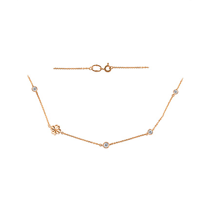 Колье из красного золота с фианитами