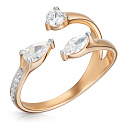 Кольцо из красного золота с фианитом