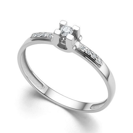 Кольцо из белого золота с бриллиантами