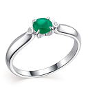 Кольцо из серебра с бриллиантами, агатом