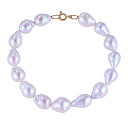 Браслет декоративный из красного золота с жемчугом