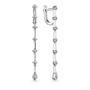 Серьги с английским замком из белого золота с бриллиантами