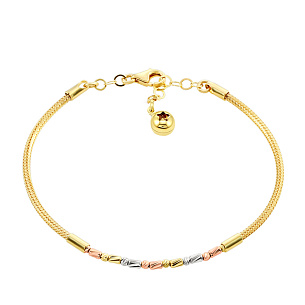 Браслет из комбинированного золота с фианитом