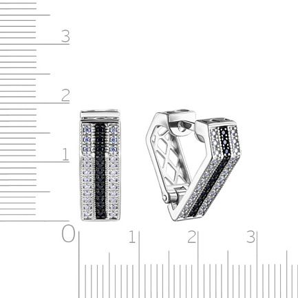 Серьги из серебра с фианитом