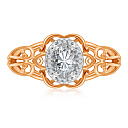 Кольцо из красного золота с фианитами Сваровски