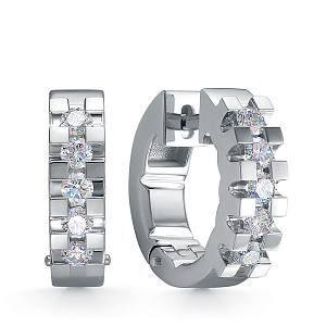 Серьги из белого золота с бриллиантами