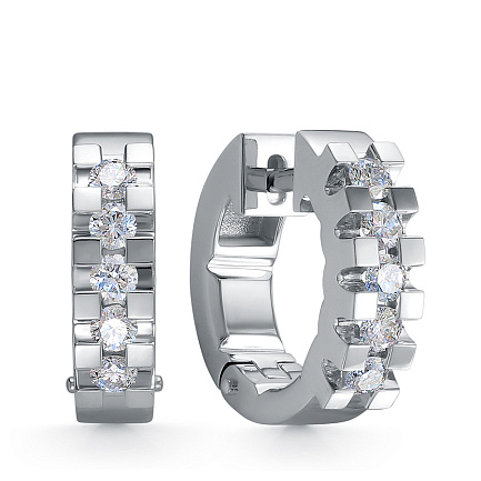 Серьги из белого золота с бриллиантами