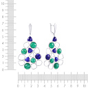 Серьги с английским замком из серебра с кианитом