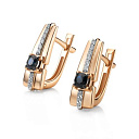 Серьги с английским замком из красного золота с бриллиантами