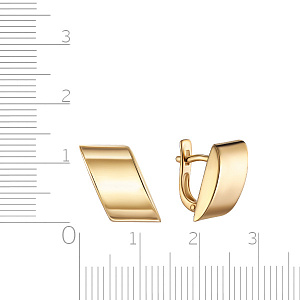 Серьги с английским замком из желтого золота