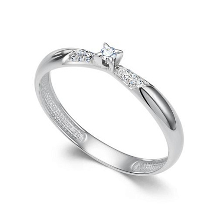 Кольцо из белого золота с бриллиантами