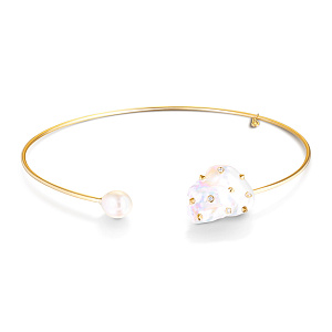 Колье из желтого золота с бриллиантами, жемчугом