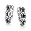 Серьги с английским замком из белого золота с бриллиантами