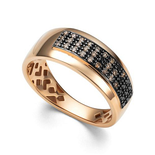 Кольцо из красного золота с бриллиантом