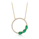 Колье из желтого золота с бриллиантами, плетение якорное