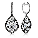 Серьги из белого золота с бриллиантами, топазом