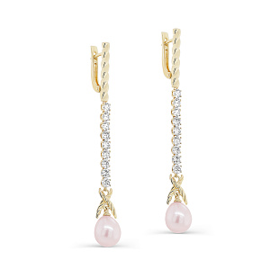 Серьги с английским замком из желтого золота