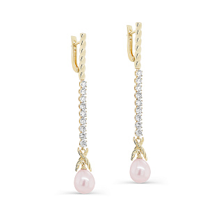 Серьги с английским замком из желтого золота