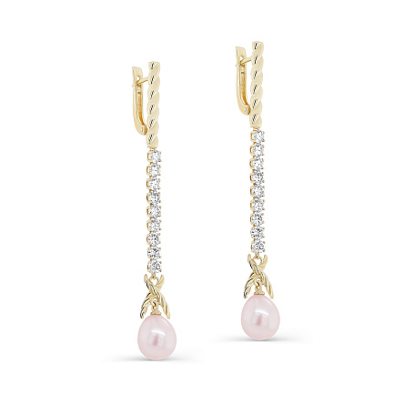 Серьги с английским замком из желтого золота