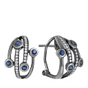 Серьги из золота с бриллиантами, сапфирами